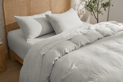 100% French Linen Sheet &amp; Duvet Cover Set - SELENE- 