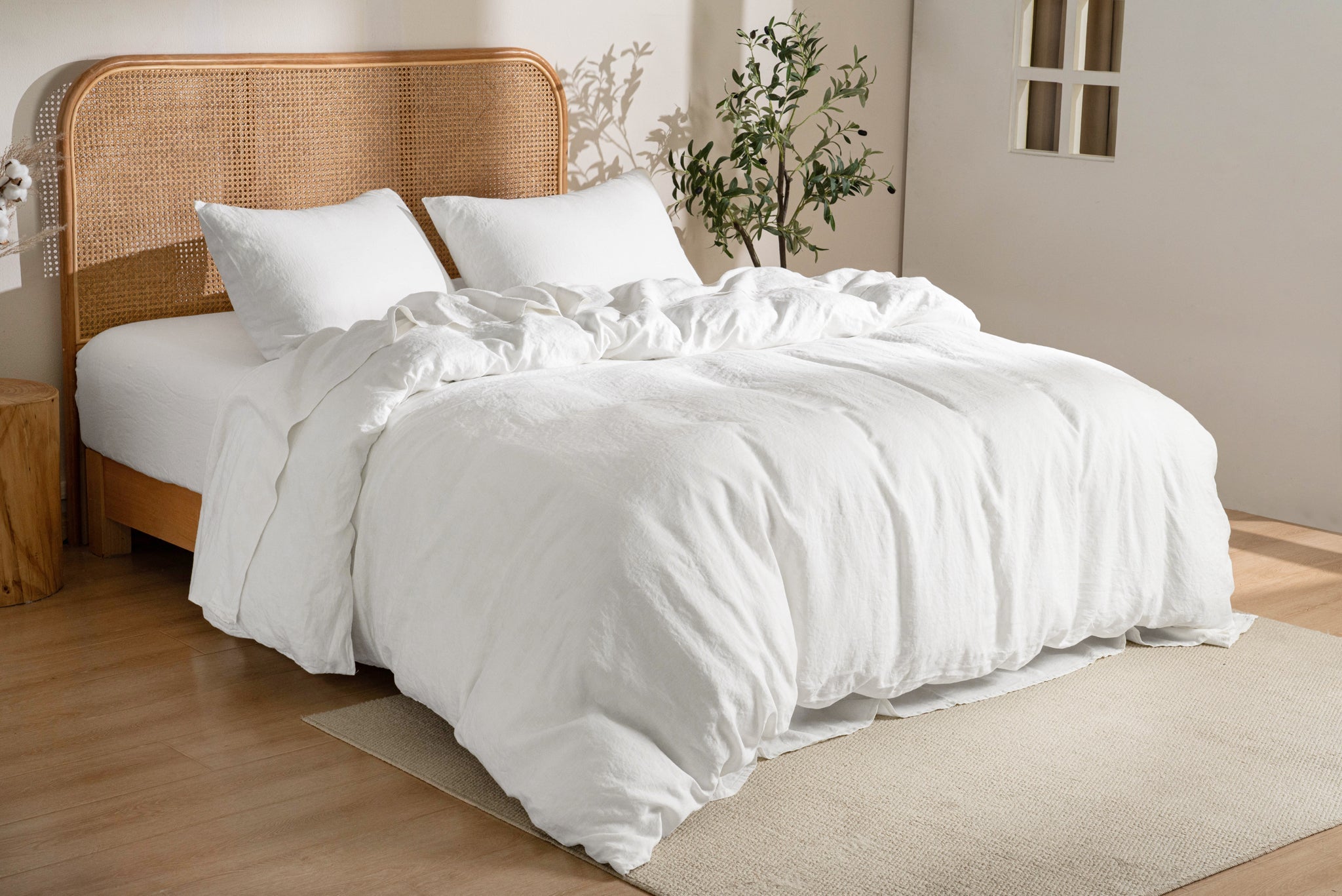 100% French Linen Sheet &amp; Duvet Cover Set - SELENE- 