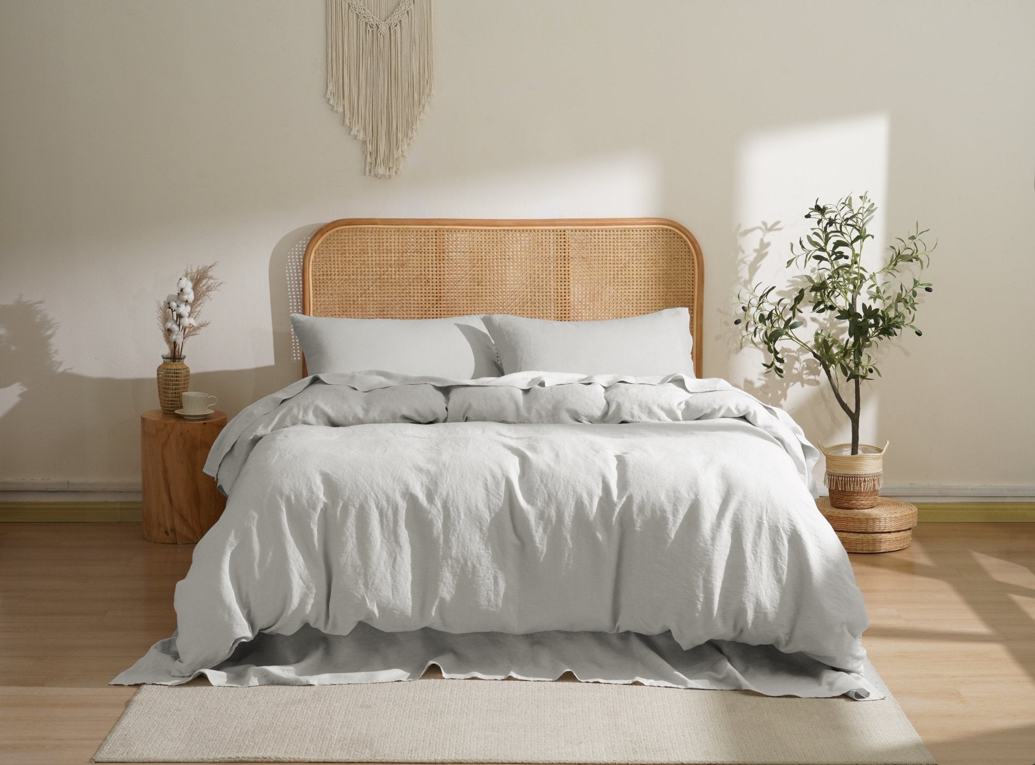 100% French Linen Sheet &amp; Duvet Cover Set - SELENE- 