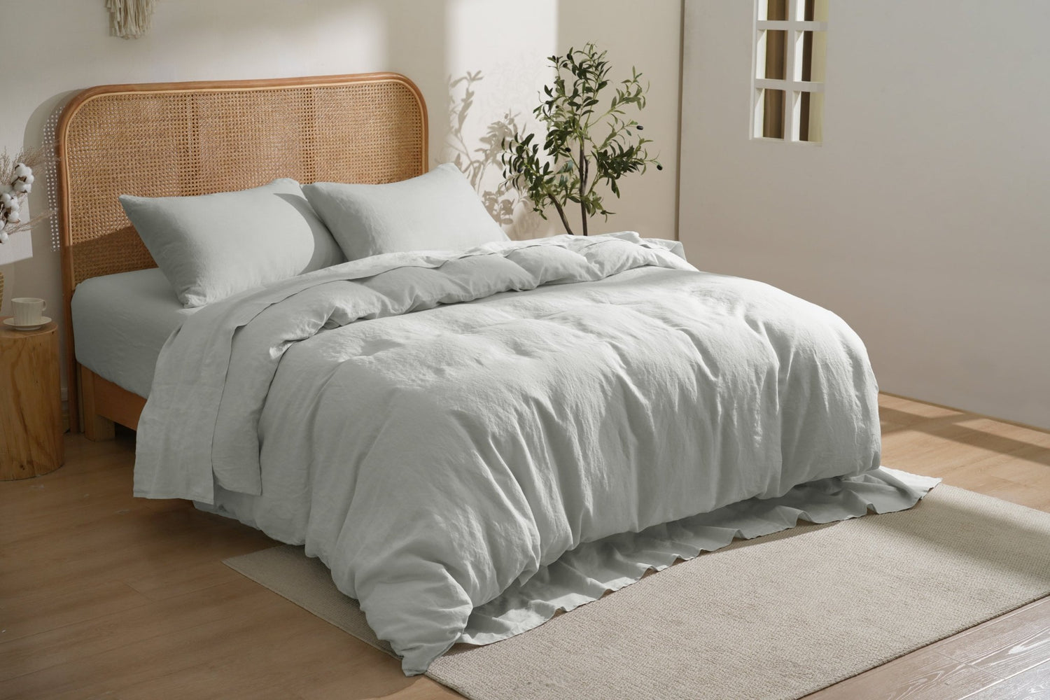 100% French Linen Sheet &amp; Duvet Cover Set - SELENE- 