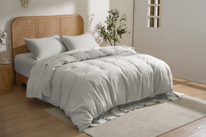 100% French Linen Sheet &amp; Duvet Cover Set - SELENE- 