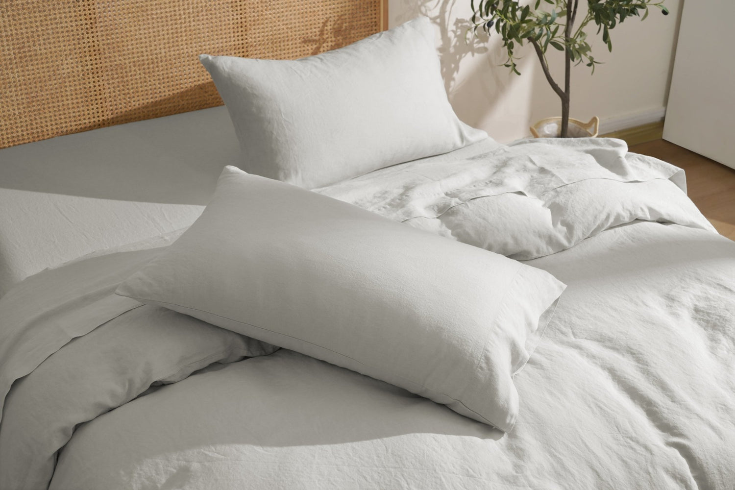 100% French Linen Sheet &amp; Duvet Cover Set - SELENE- 