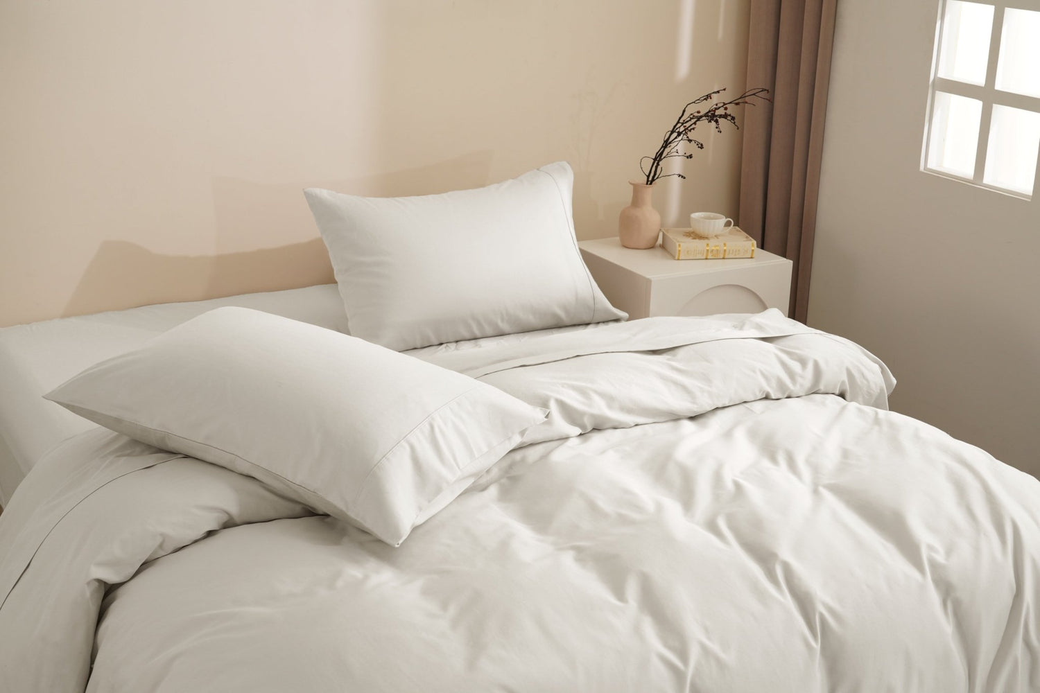 Organic Luxury Sateen Sheet &amp; Duvet Cover Set - SELENE 