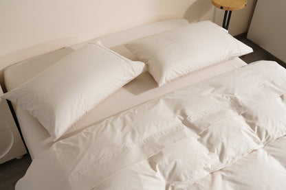 Organic Percale Cotton Sheet &amp; Duvet Cover Set - SELENE - 