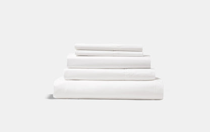 Organic Percale Cotton Sheet &amp; Duvet Cover Set - SELENE - 