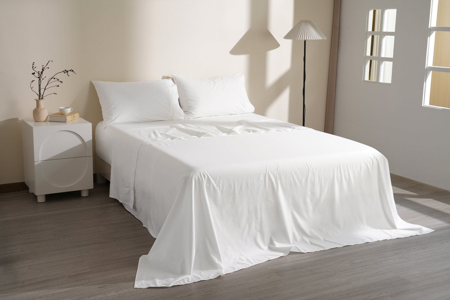 Organic Percale Cotton Sheet Set - SELENE - 